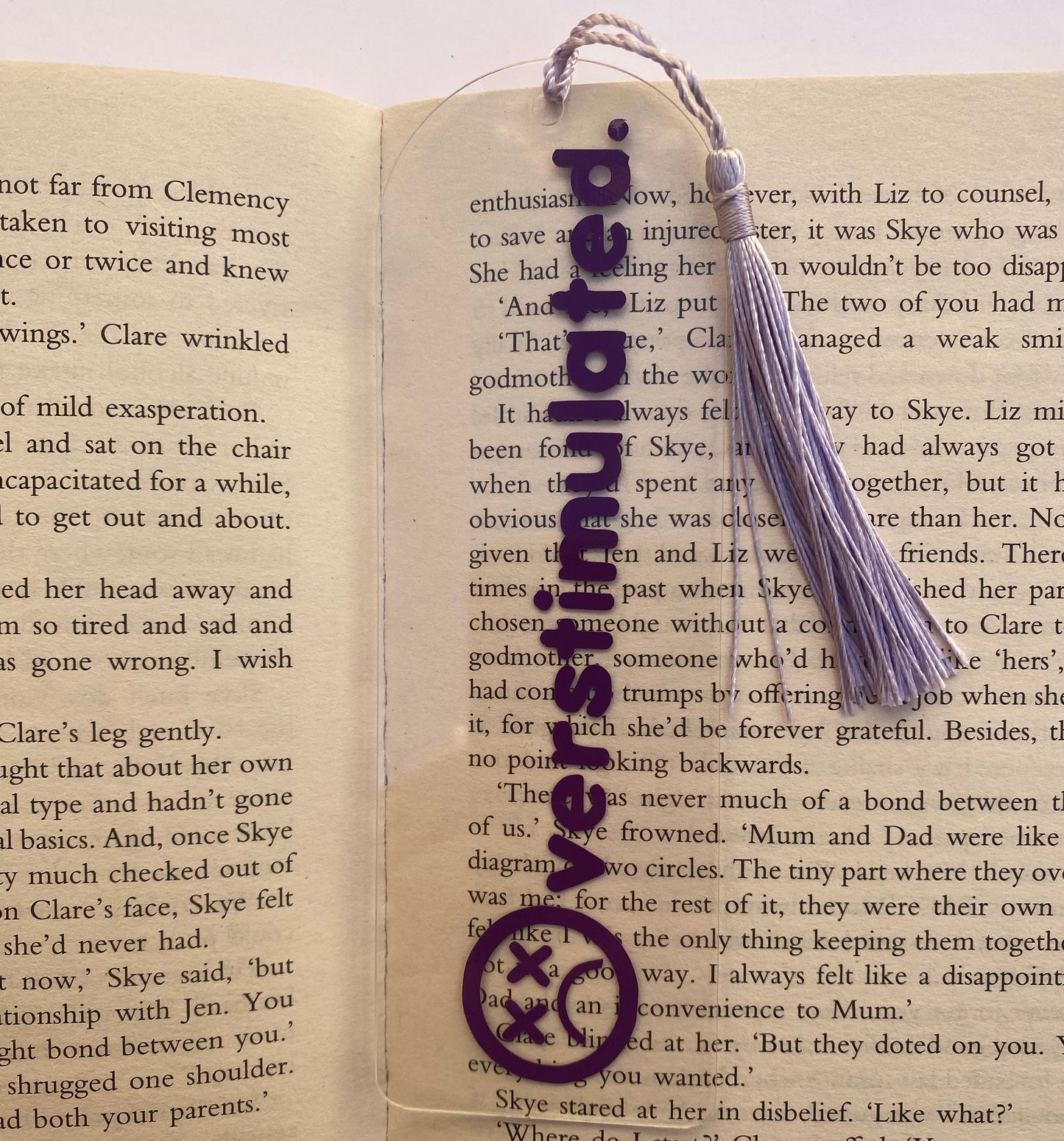 'OVERSTIMULATED' Acrylic Bookmark With Tassel