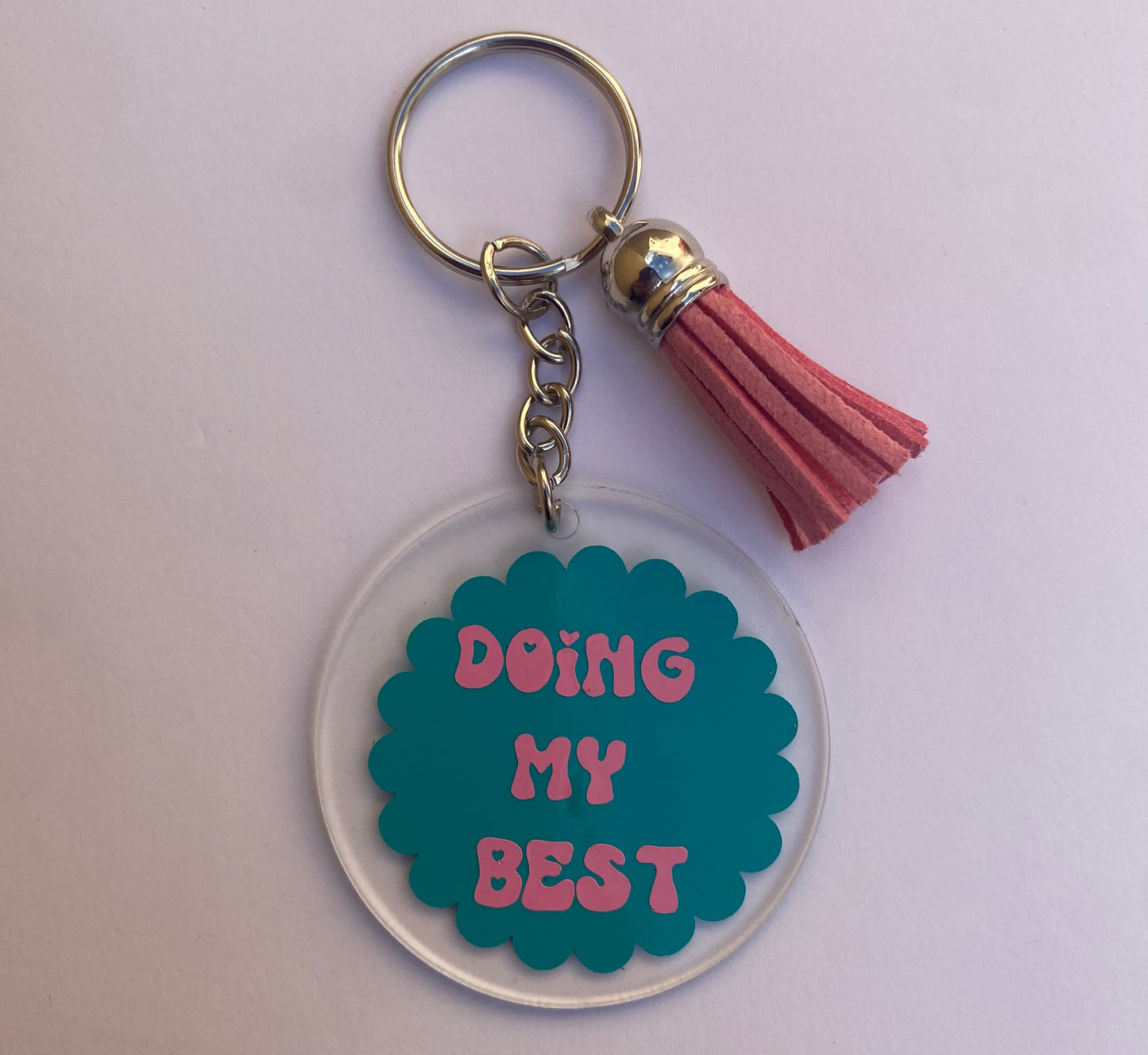 'DOING MY BEST' Acrylic Keyring With Tassel