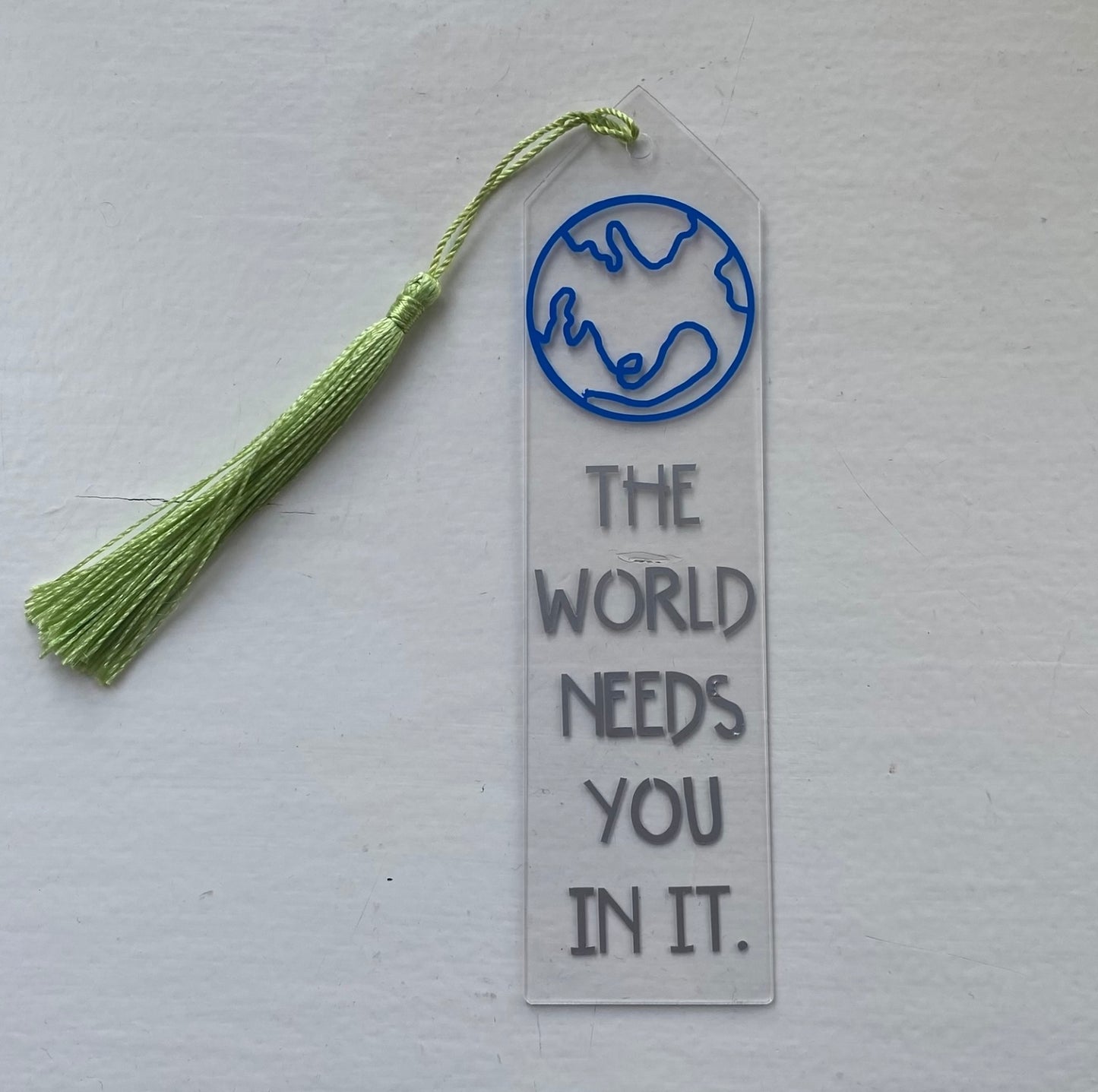 'WORLD NEEDS YOU' bookmark