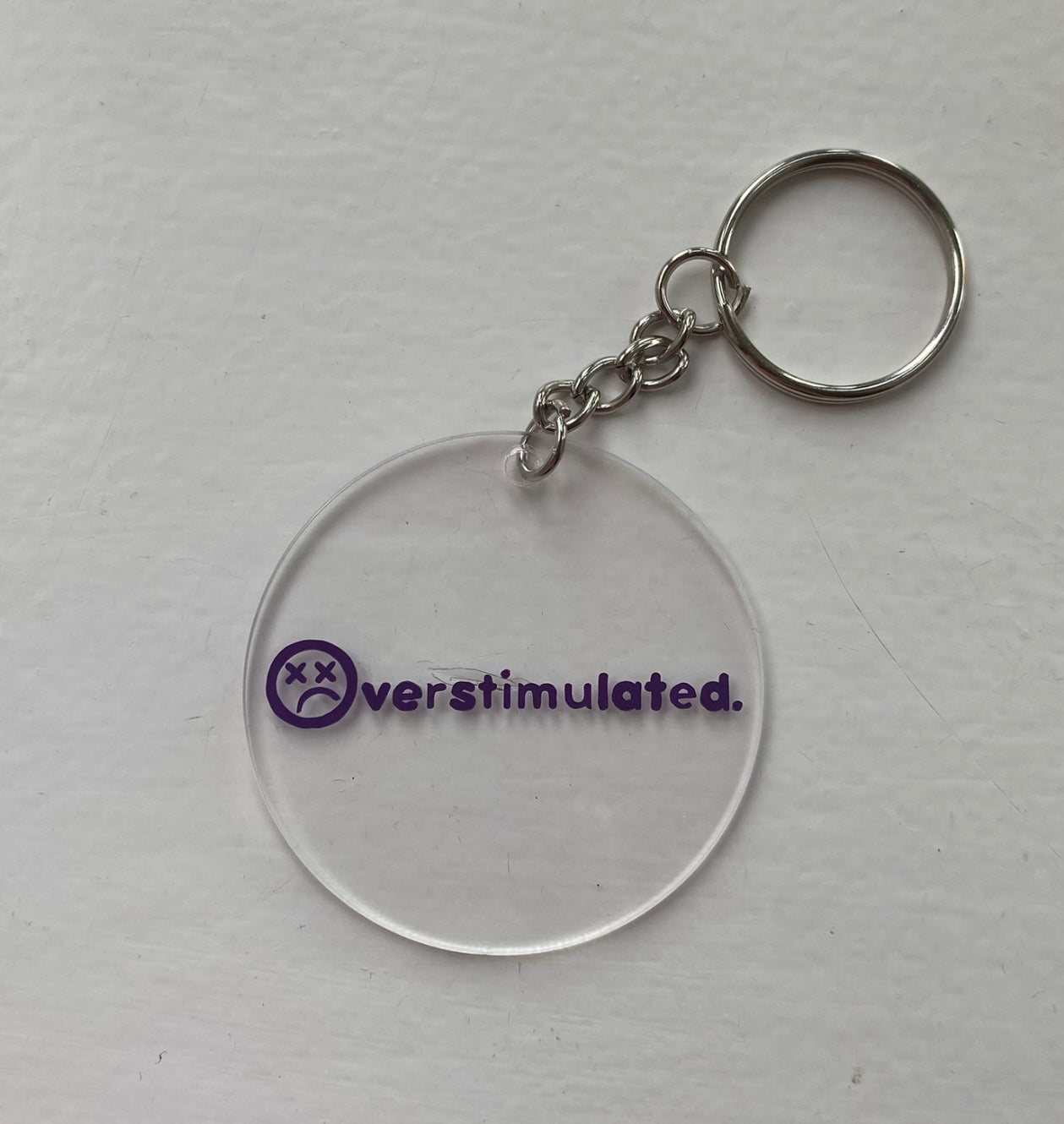 'OVERSTIMULATED' keyring