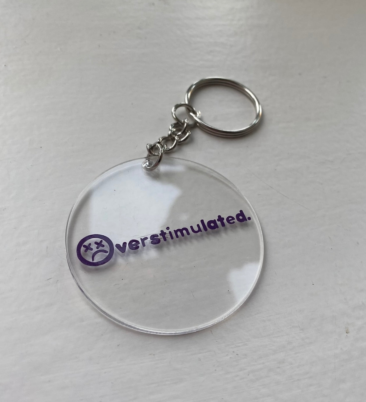 'OVERSTIMULATED' keyring