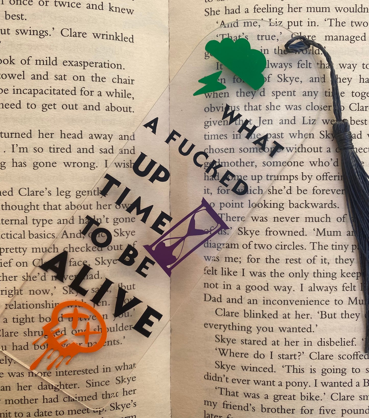 'TIME TO BE ALIVE' Acrylic Bookmark With Tassel