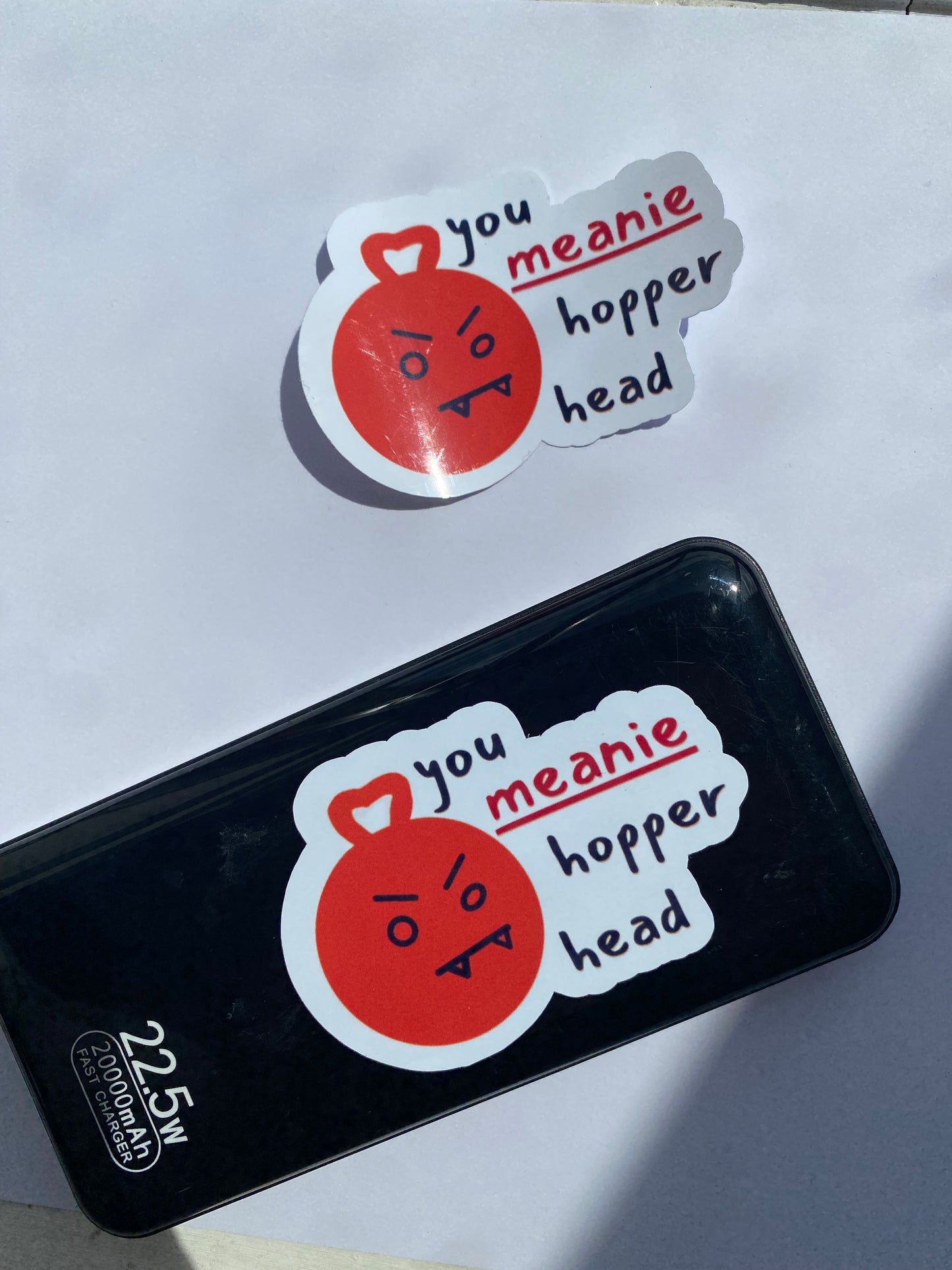 'MEANIE HOPPER HEAD' Die-Cut Self Adhesive Sticker