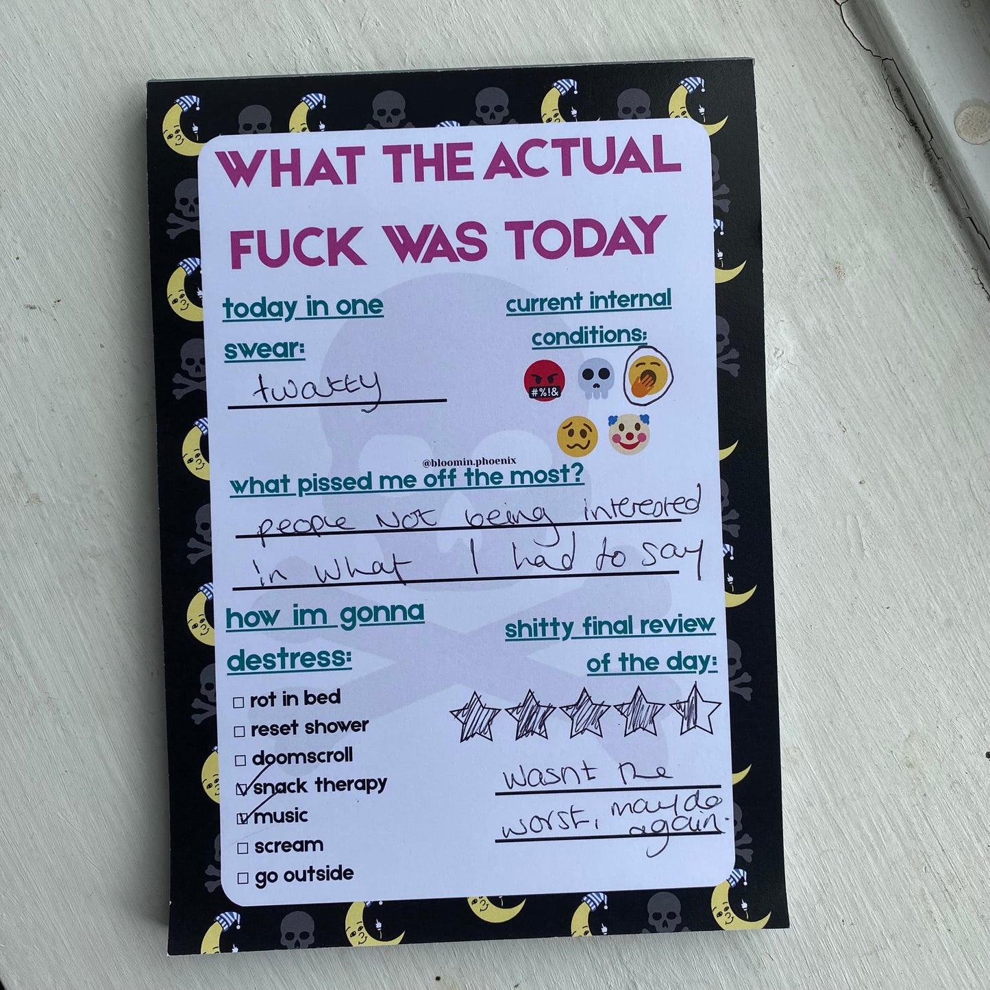 'WTAF WAS TODAY' A5 notepad